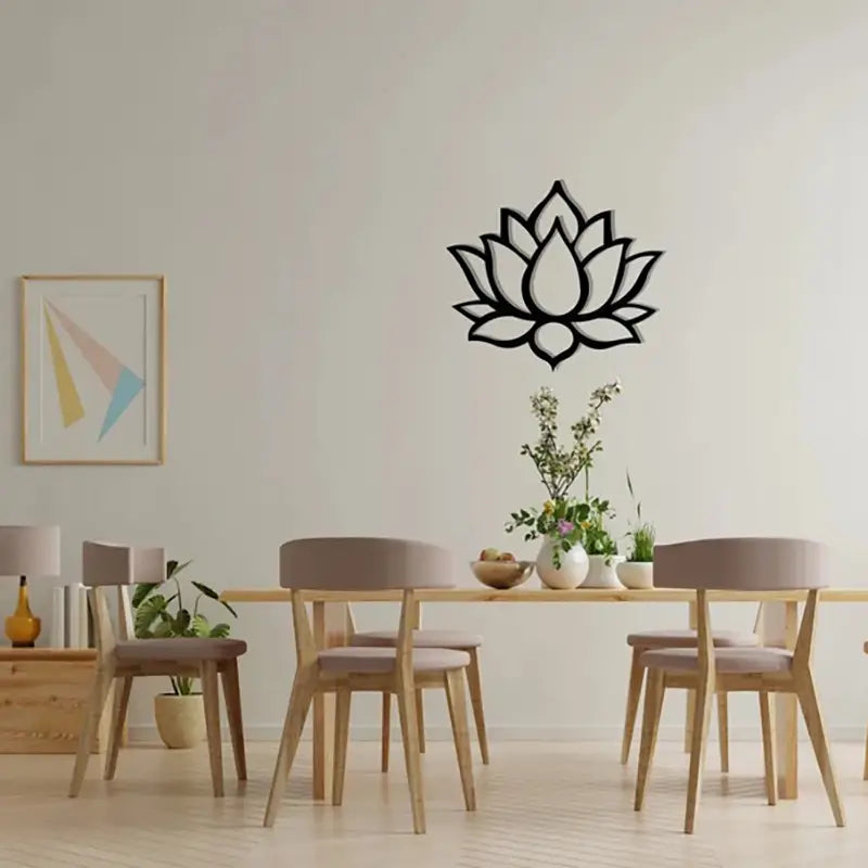 Lotus Flower Metal Wall Art for Home Decor (1PC)