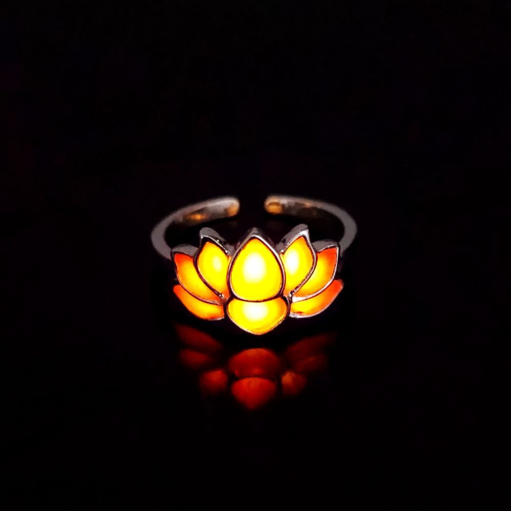 Luminous Lotus Ring for Yoga Energy and Balance