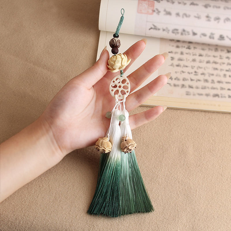 Hanfu Accessories with Pendant and Lotus Tassel Charm