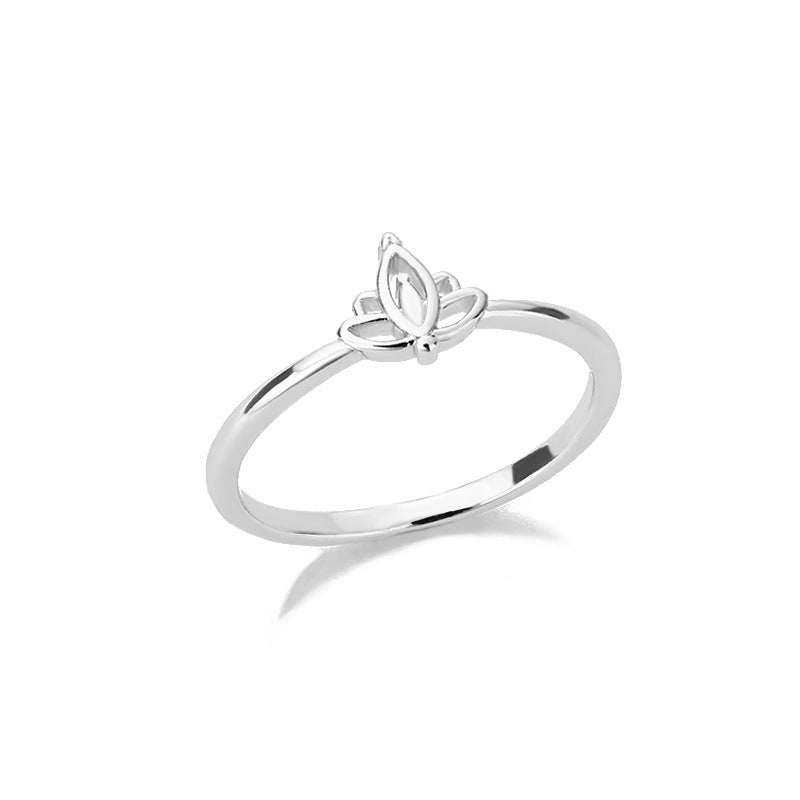 New Cross-Border Gold-Plated Hollow Lotus Ring for Women