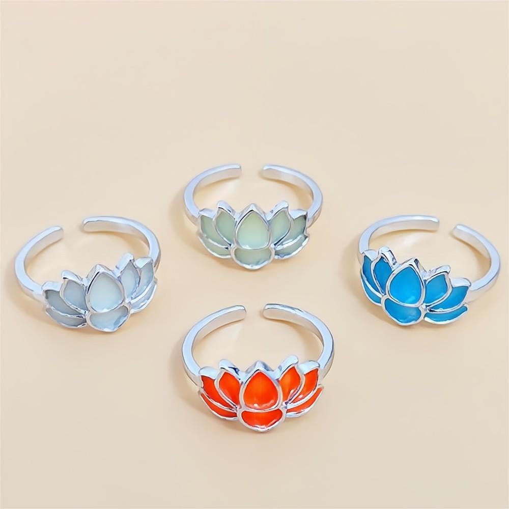 Luminous Lotus Ring for Yoga Energy and Balance