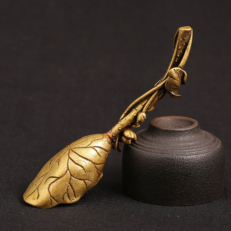 Lotus Spoon and Leaf Tea Shovel Tea Ceremony Decor