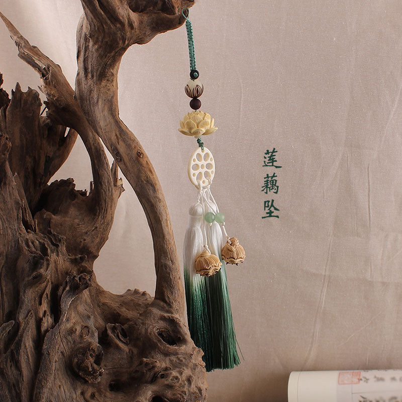 Hanfu Accessories with Pendant and Lotus Tassel Charm