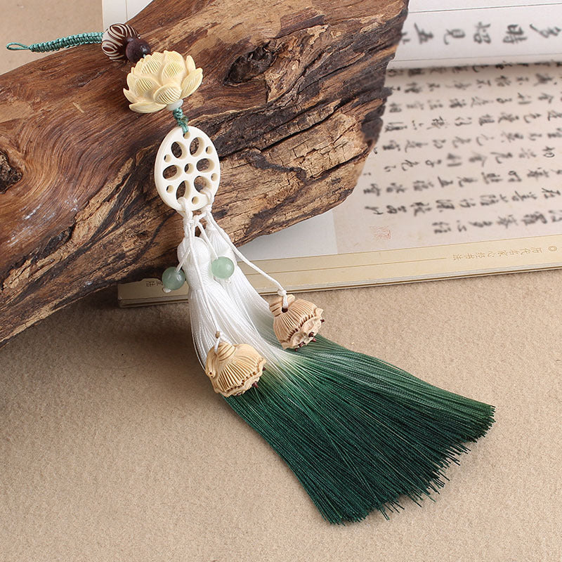 Hanfu Accessories with Pendant and Lotus Tassel Charm