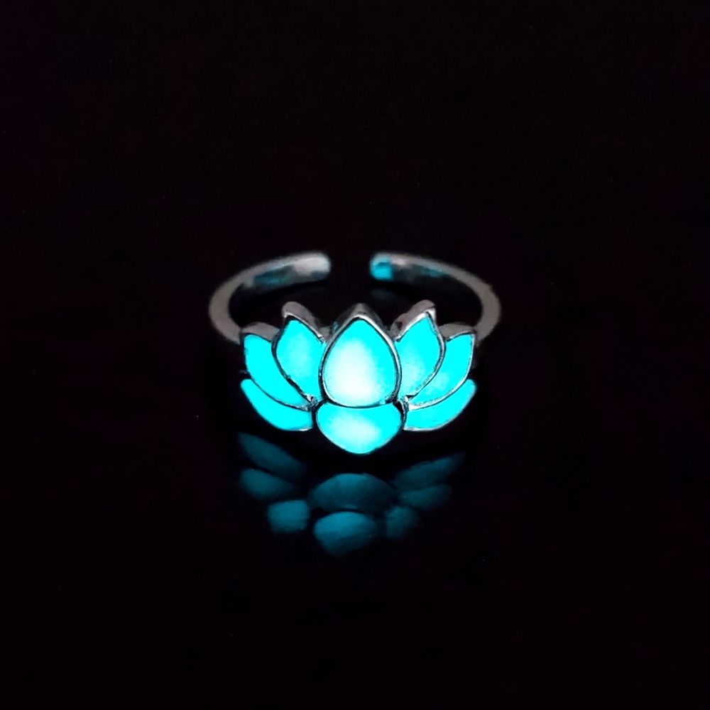 Luminous Lotus Ring for Yoga Energy and Balance