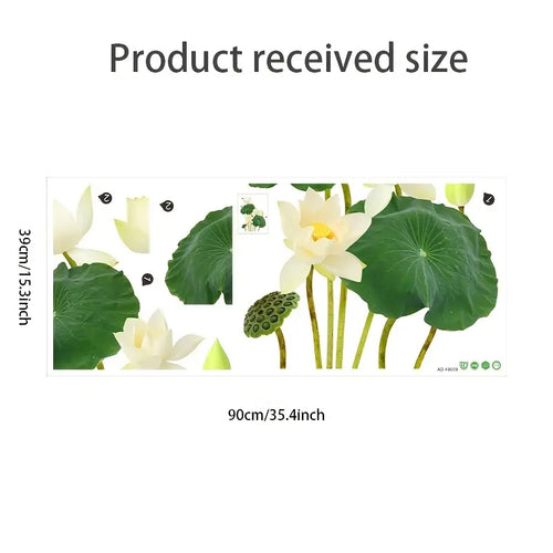 Chinese Style Lotus Leaf Wall Sticker for Home Decor
