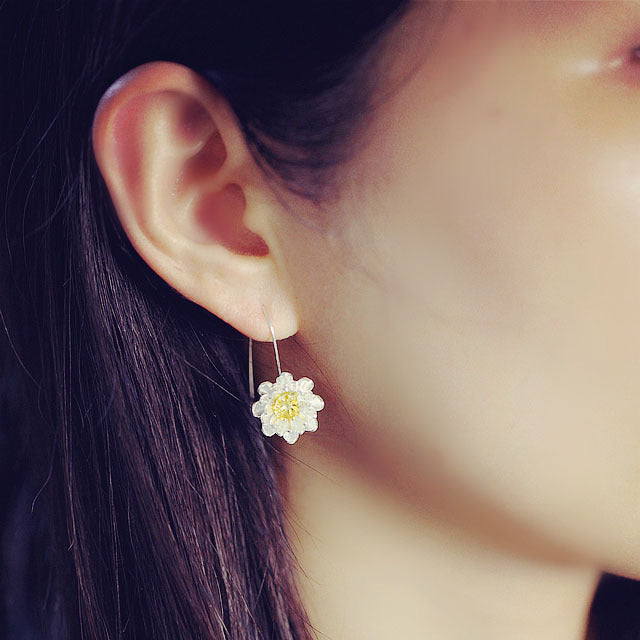 S925 Silver Fashion Lotus Earrings