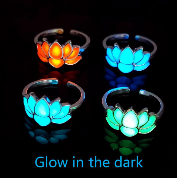Luminous Lotus Ring for Yoga Energy and Balance