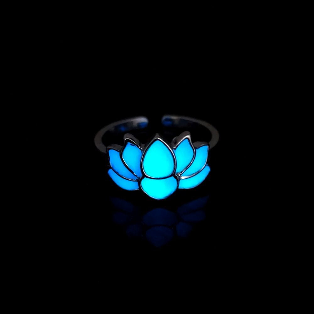 Luminous Lotus Ring for Yoga Energy and Balance