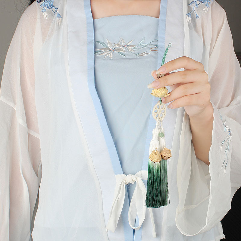 Hanfu Accessories with Pendant and Lotus Tassel Charm