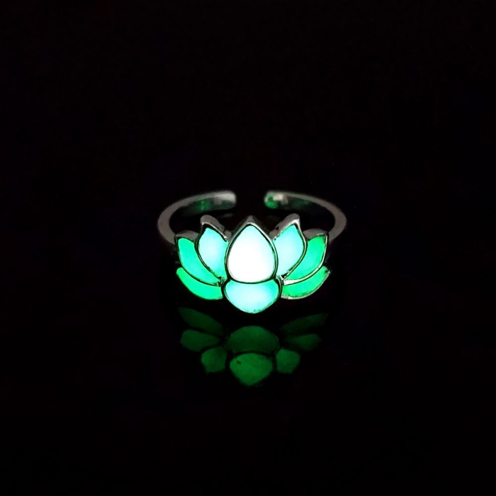 Luminous Lotus Ring for Yoga Energy and Balance
