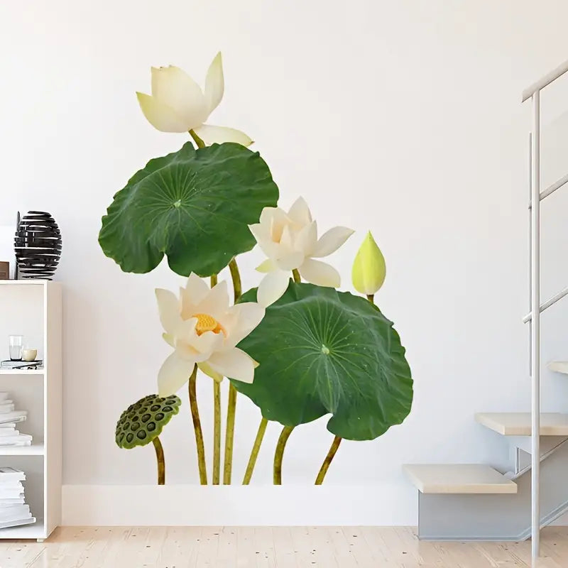 Chinese Style Lotus Leaf Wall Sticker for Home Decor