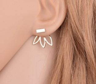 Stylish Minimalist Hollow Lotus Women's Earrings