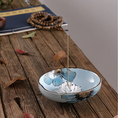 Creative Lotus Leaf Ceramic Incense Burner for Tea Room
