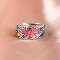 Retro Distressed Women's Fish Play Lotus Ring