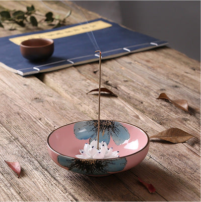 Creative Lotus Leaf Ceramic Incense Burner for Tea Room