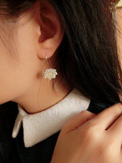S925 Silver Fashion Lotus Earrings