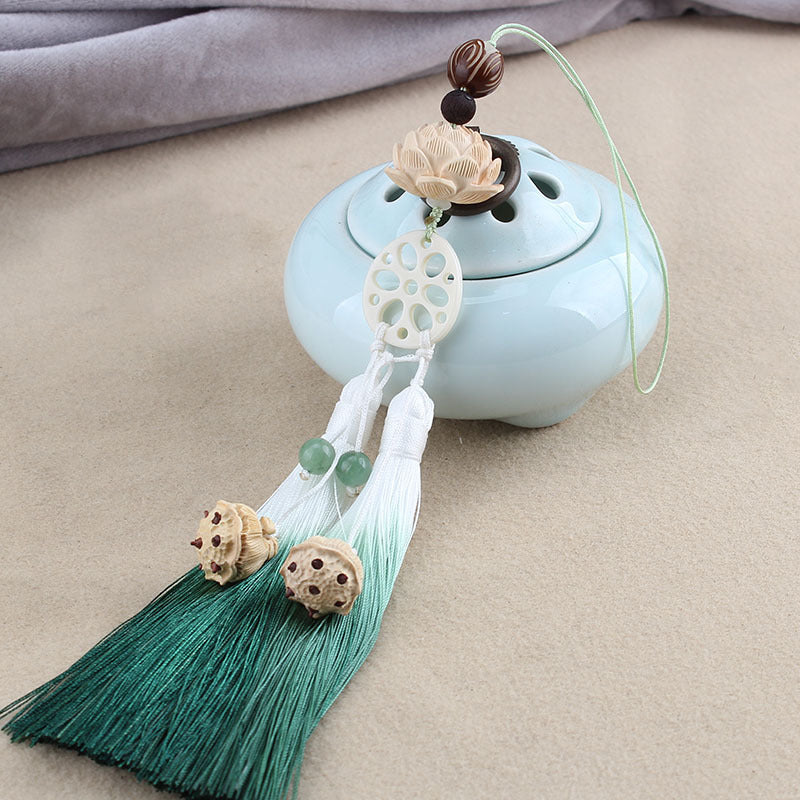 Hanfu Accessories with Pendant and Lotus Tassel Charm