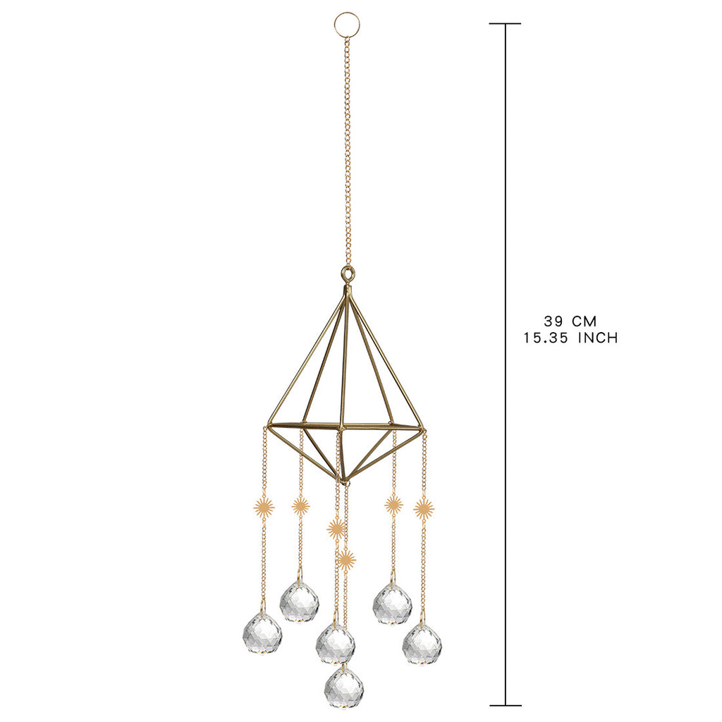 Gold Lotus Air Rack Sun Catcher Crystal Ornament