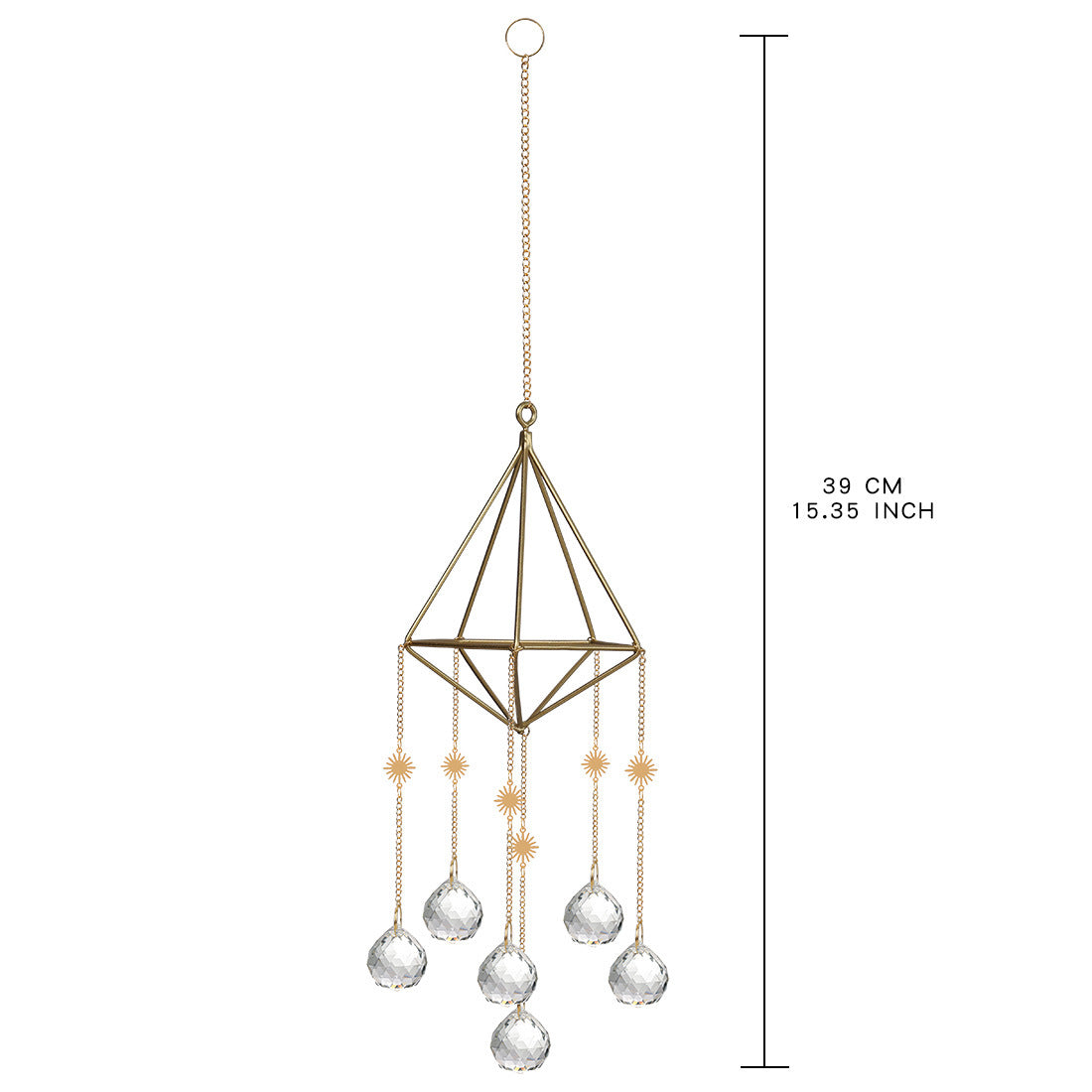 Gold Lotus Air Rack Sun Catcher Crystal Ornament